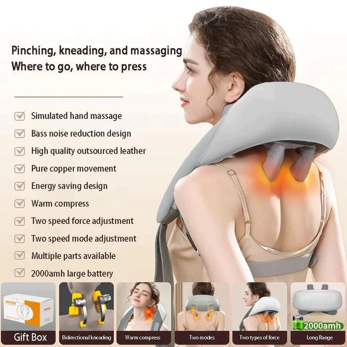 3D Kneading Massage Pillow – Neck, Back & Shoulder Relaxation