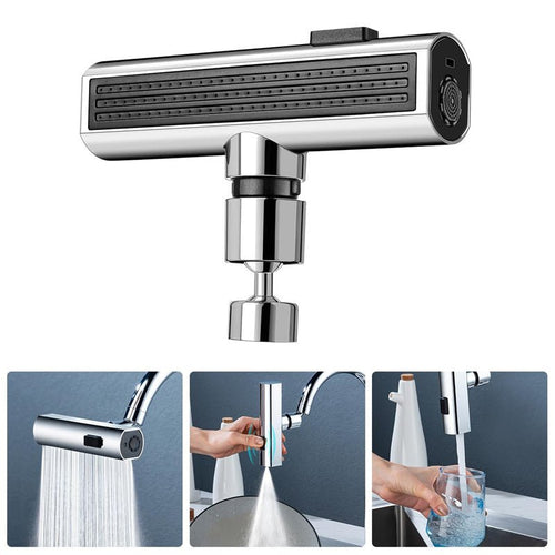 360° Rotating Waterfall Faucet Nozzle – Multi‑Function Splash‑Proof Kitchen Tap Extension