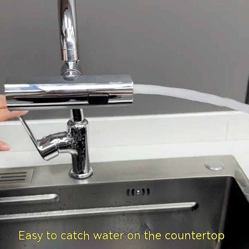 360° Rotating Waterfall Faucet Nozzle – Multi‑Function Splash‑Proof Kitchen Tap Extension