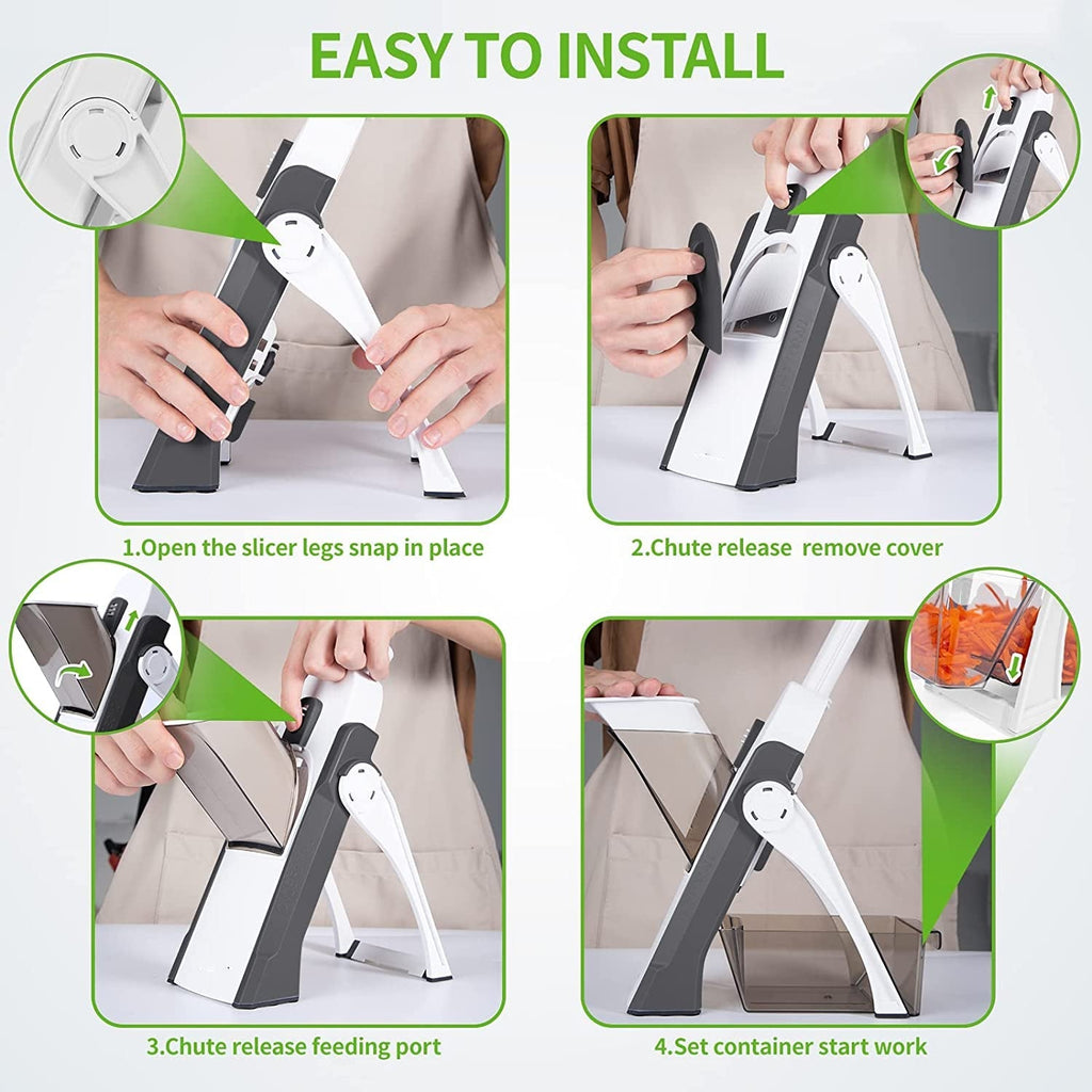 Ultimate Manual Vegetable Cutter – 8-in-1 Adjustable Slicer
