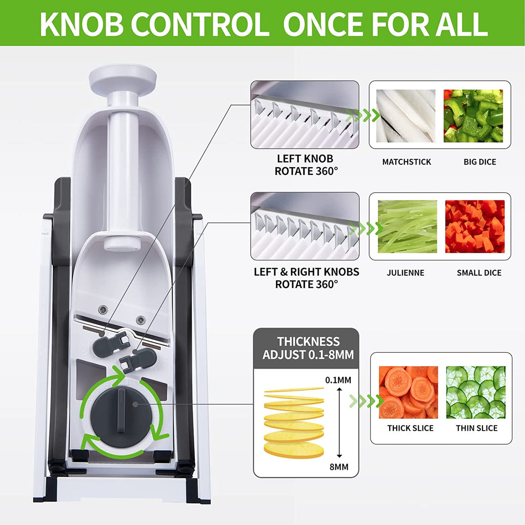 Ultimate Manual Vegetable Cutter – 8-in-1 Adjustable Slicer