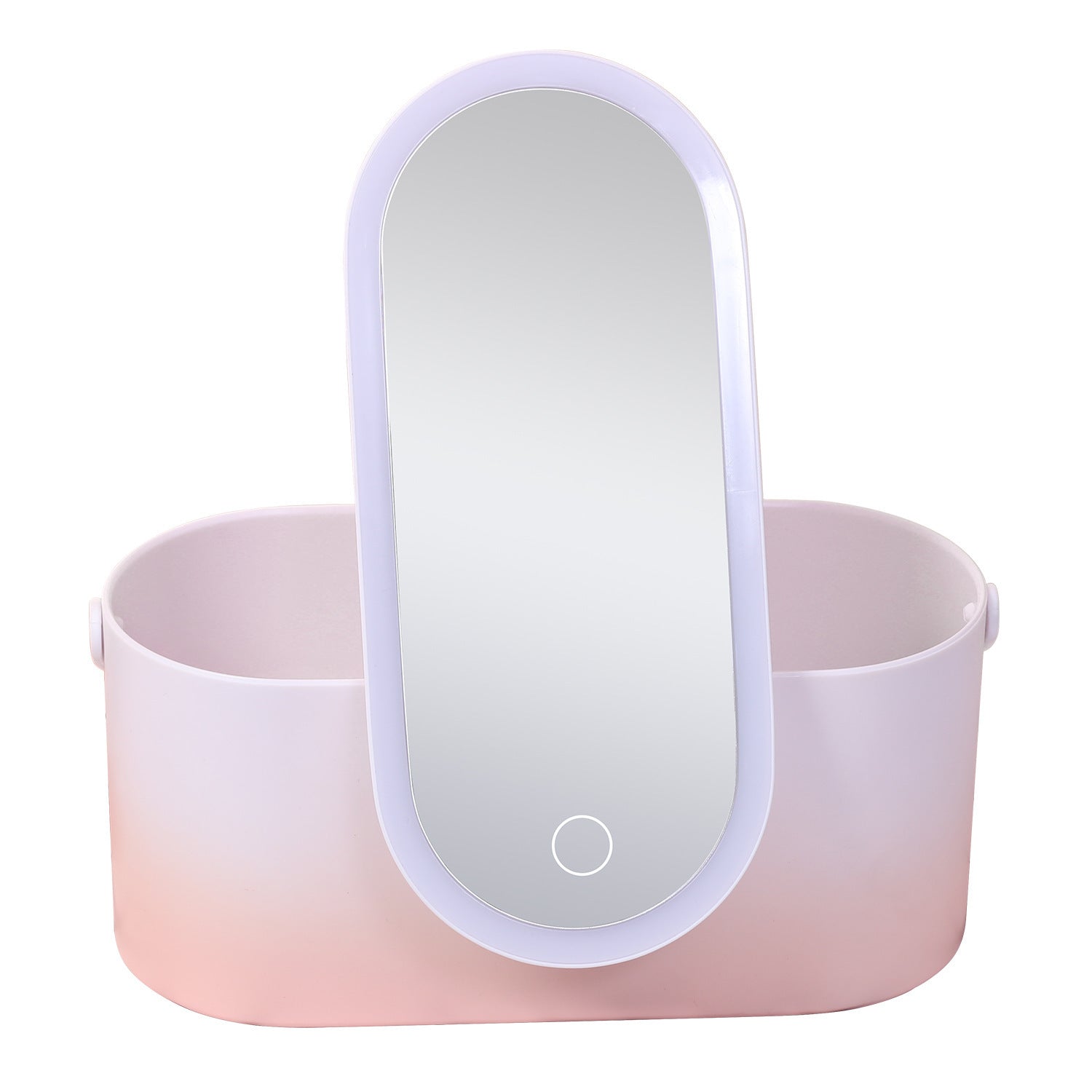 LED Makeup Mirror Storage Box – Portable Travel Organizer with Built‑In Light